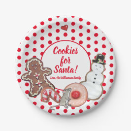 Plato De Papel Cookie para Santa Navidades Personalizado de Punto