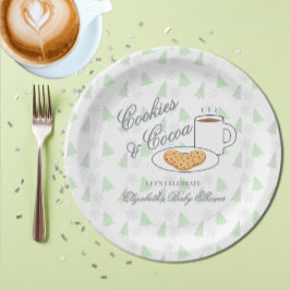 Plato De Papel Cookies & Cocoa Baby Shower
