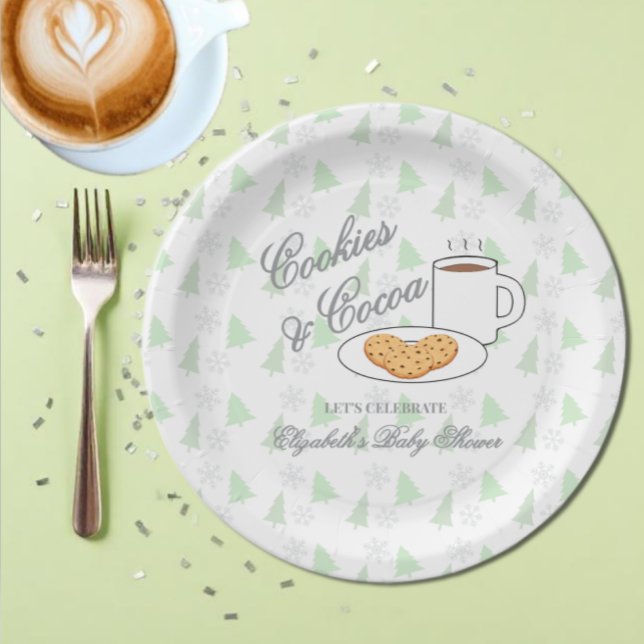 Plato De Papel Cookies & Cocoa Baby Shower (Subido por el creador)