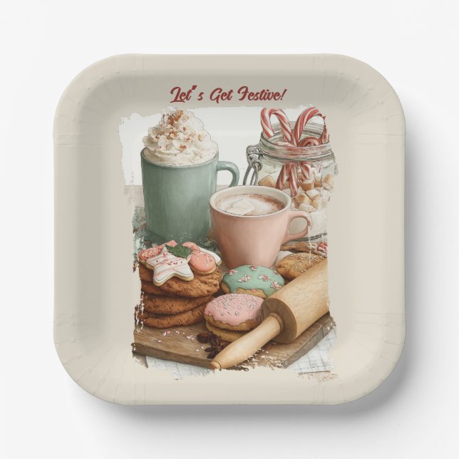 Plato De Papel Cookies, Cocoa & Christmas Cheer (Anverso)