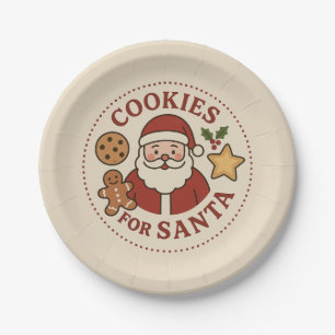 Plato De Papel Cookies de navidades para placas de papel Santa