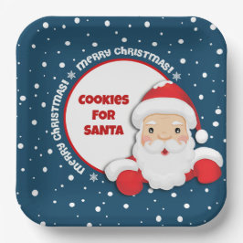 Plato De Papel Cookies para Navidades de Santa Personalizado