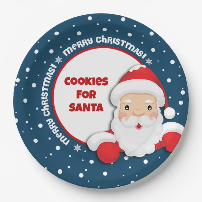 Plato De Papel Cookies para placas de Navidades de Santa Personal (Anverso)