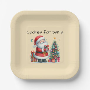 Plato De Papel Cookies para Santa