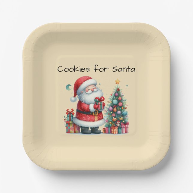 Plato De Papel Cookies para Santa (Anverso)