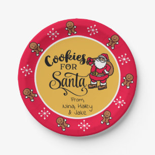 Plato De Papel Cookies para Santa Claus