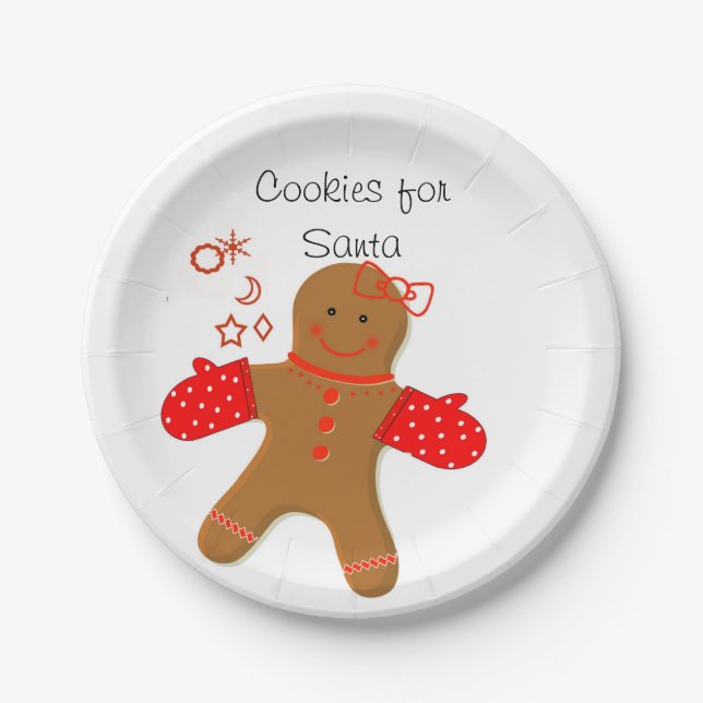 Plato De Papel Cookies para Santa Gingerbread Baker (Anverso)