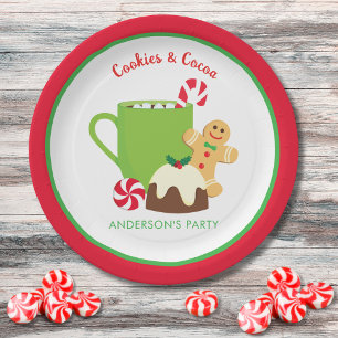 Plato De Papel COOKIES Y COCOA navidades