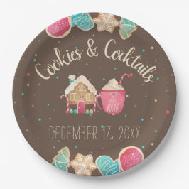 Plato De Papel Cookies y cócteles Fiestas Navidades Cookie Swap