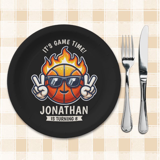 Plato De Papel Cool Birthday Boy with Basketball Theme (Subido por el creador)