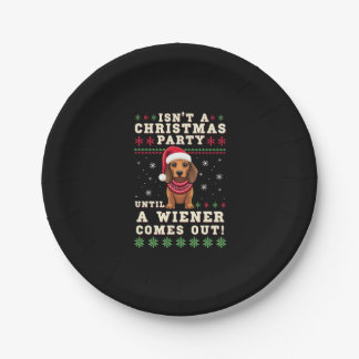 Plato De Papel Cool Funny Wiener Dog Christmas Dachshund Holiday 