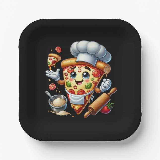 Plato De Papel Cool Pizza lovers party  (Anverso)