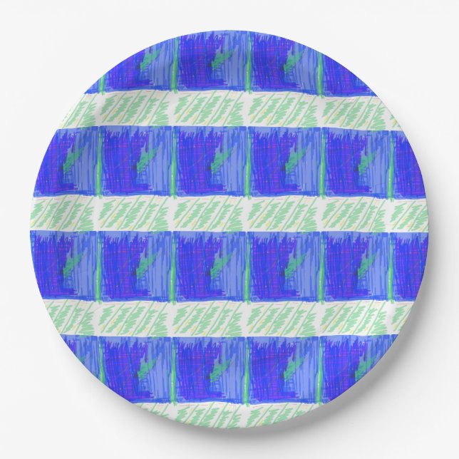 Plato De Papel Coolest Nautical Abstract  (Anverso)
