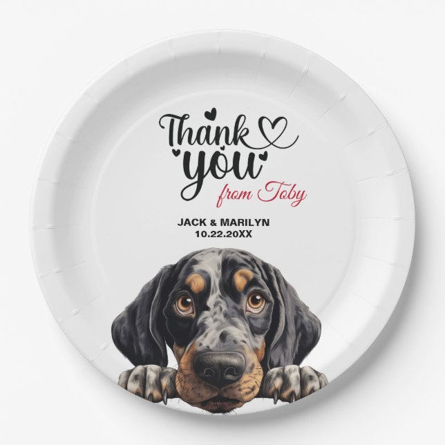 Plato De Papel Coonhound Bluetick (Anverso)