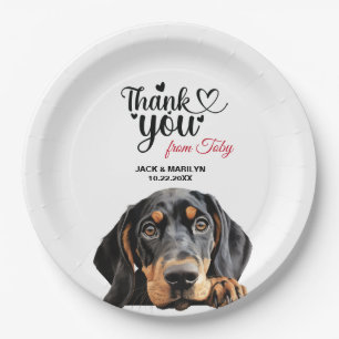 Plato De Papel Coonhound negro y tan