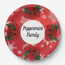 Plato De Papel Coordinación telefónica de Navidades rojos antiguo