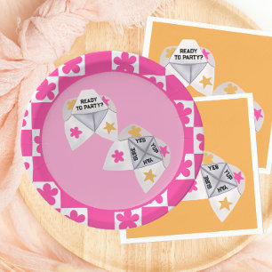 Plato De Papel Cootie Catcher Preppy Fiesta de 90