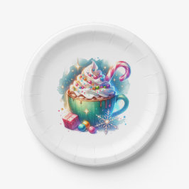 Plato De Papel Copa de Navidades de acuarela bonito