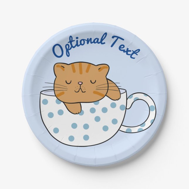 Plato De Papel Copa Kawaii de Cat-Feine (Anverso)