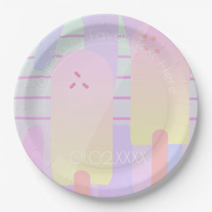 Plato De Papel Copas de hielo de verano Pastel Ombre