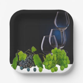 Plato De Papel Copas de vino.