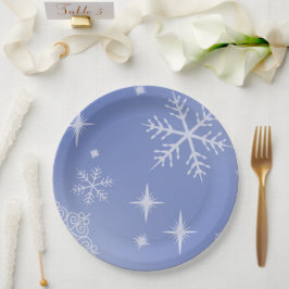 Plato De Papel Copo de nieve de vacaciones