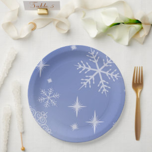 Plato De Papel Copo de nieve de vacaciones