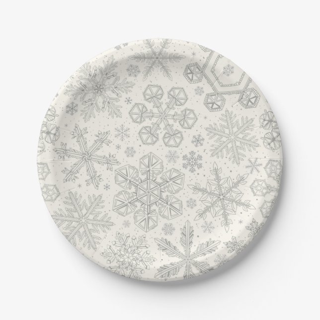 Plato De Papel Copos de nieve (Anverso)