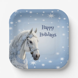 Plato De Papel Copos de nieve Placa de papel para Navidades de va