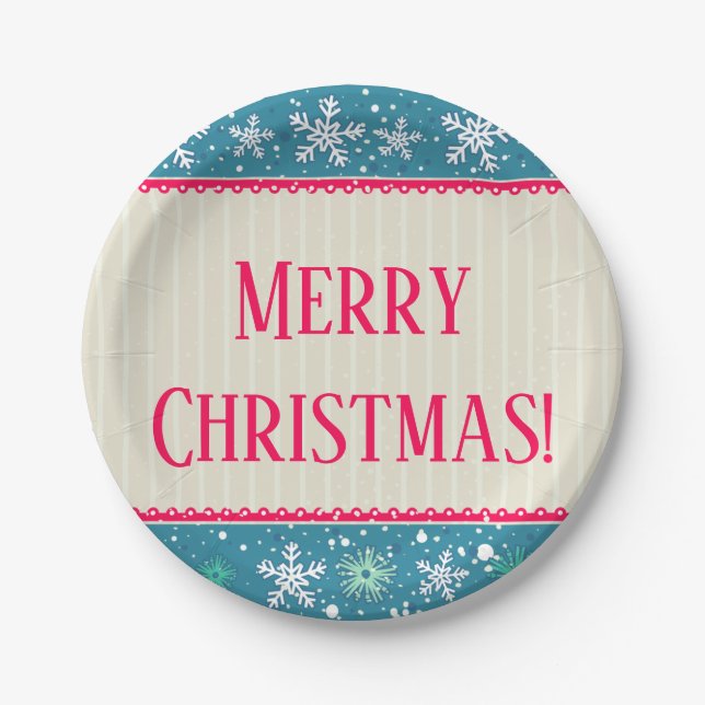 Plato De Papel Copos de nieve y presentaciones (Anverso)