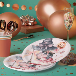 Plato De Papel Coqueta de acuarela de Halloween Fiesta de cumplea