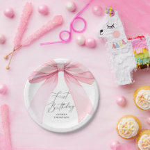 Coqueta Elegante de Rosa Cumpleaños Uno Niña