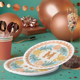 Plato De Papel Coqueta Talavera Mexicana Monograma