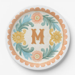 Plato De Papel Coqueta Talavera Mexicana Monograma