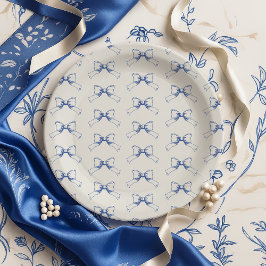 Plato De Papel Coquette azul vintage floral