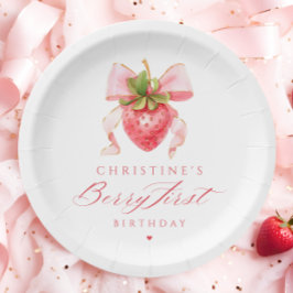 Plato De Papel Coquette Berry First Birday