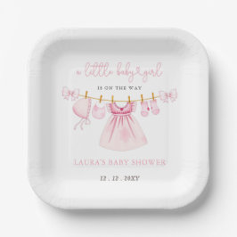 Plato De Papel Coquette Bow Chica Baby Shower