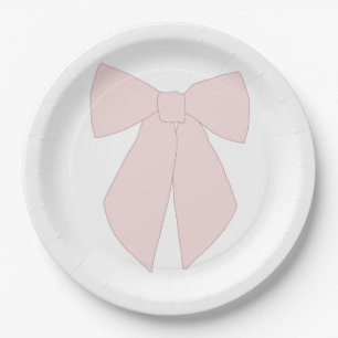 Plato De Papel Coquette de Bow rosa