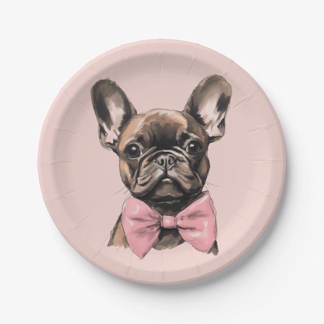 Plato De Papel Coquette Frenchie (Anverso)