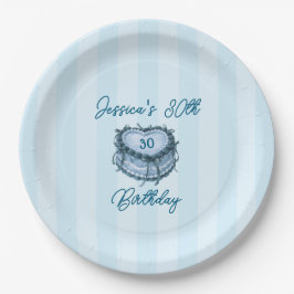 Plato De Papel Coquette Heart Birthday Cake Paper Plate