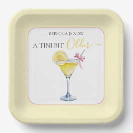 Plato De Papel Coquette Lemon Cocktail A Tini Bit Older Birthday