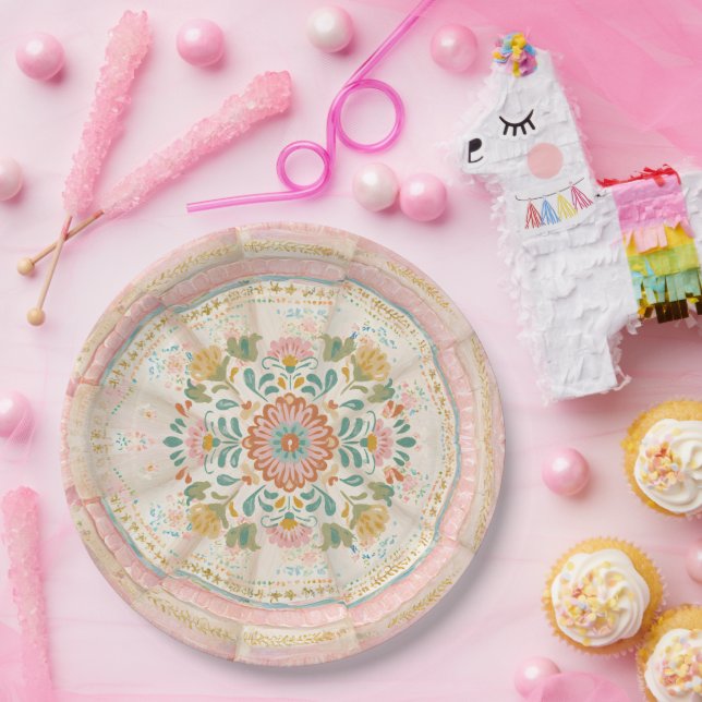 Plato De Papel Coquette Mexican Talavera (Fiesta)