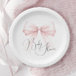 Plato De Papel Coquette Pink Bow Baby Shower<br><div class="desc">Placas de papel Baby Shower Coquette Pink Bow</div>