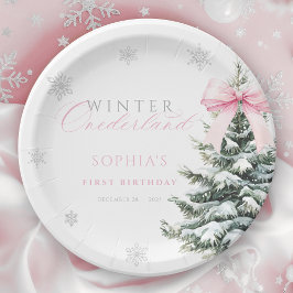 Plato De Papel Coquette Winter Onederland First Birthday