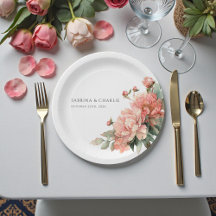 Coral de Rosa Blush Peonía Elegante Femenina Boda 