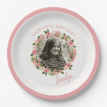 Coral Floral Wreath personalizada con foto
