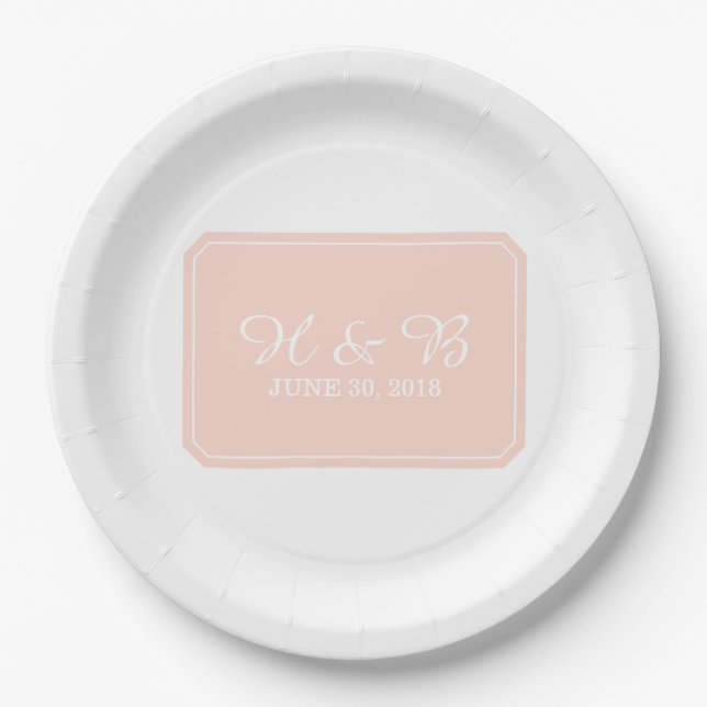 Plato De Papel Coral Simply Elegant Wedding (Anverso)