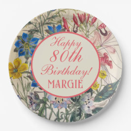 Plato De Papel Coral Vintage