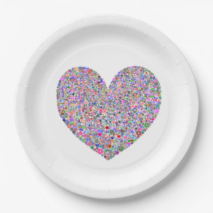 Plato De Papel Corazón