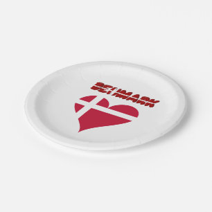 Plato De Papel Corazón danés